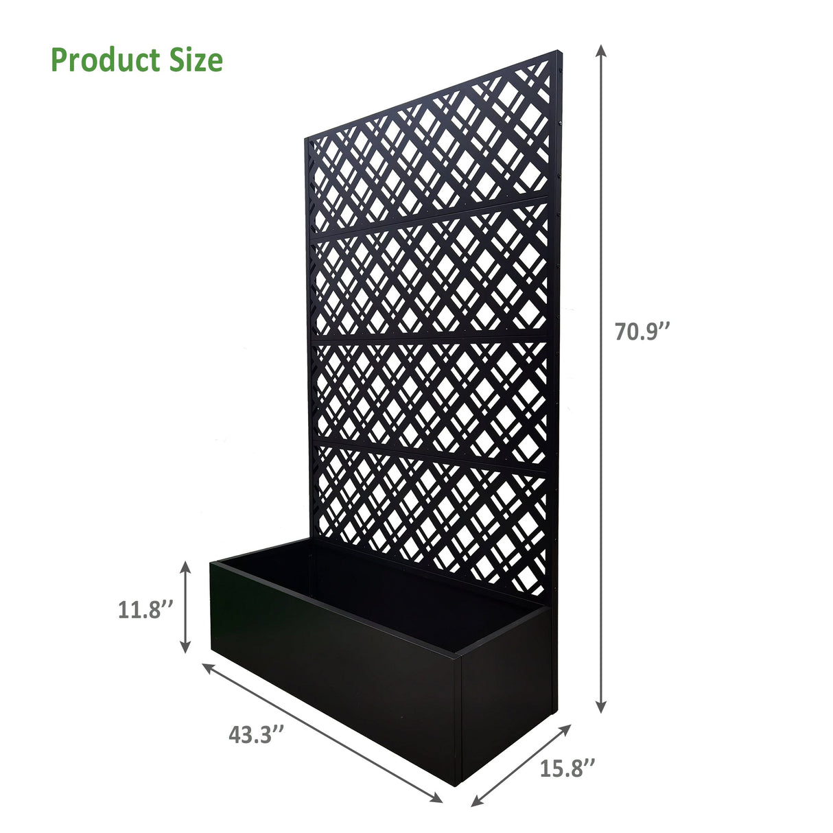 Metal Planter Raised Garden Bed with Trellis