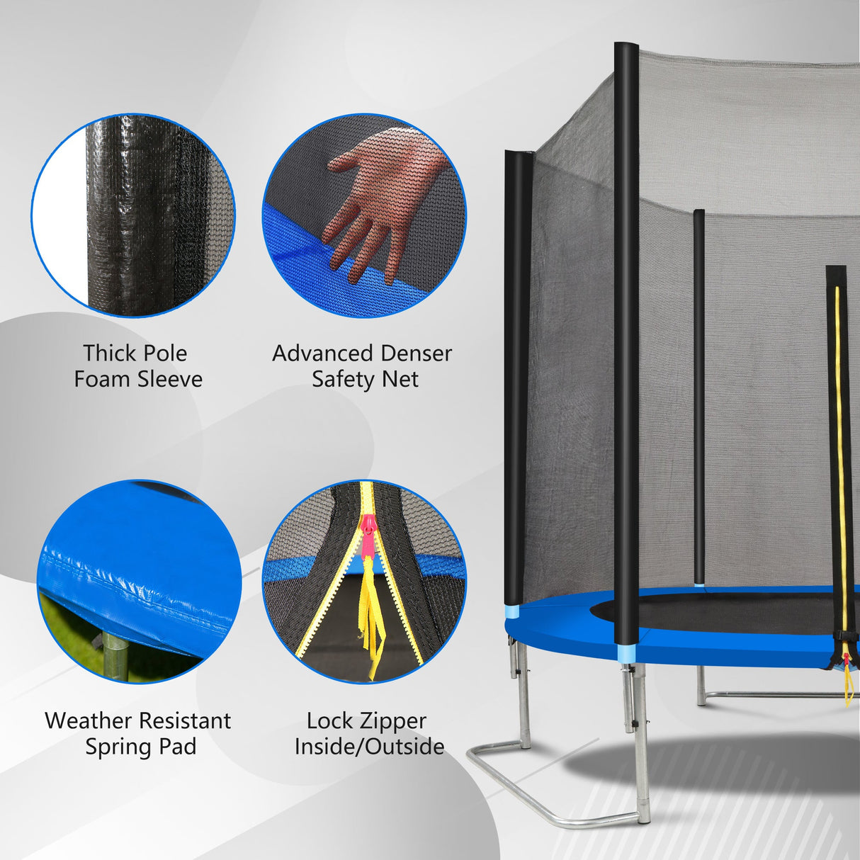 8FT Trampoline with Basketball Board and Inflator