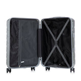 3-Piece ABS Spinner Wheel Luggage Set with Combination Lock - Silver