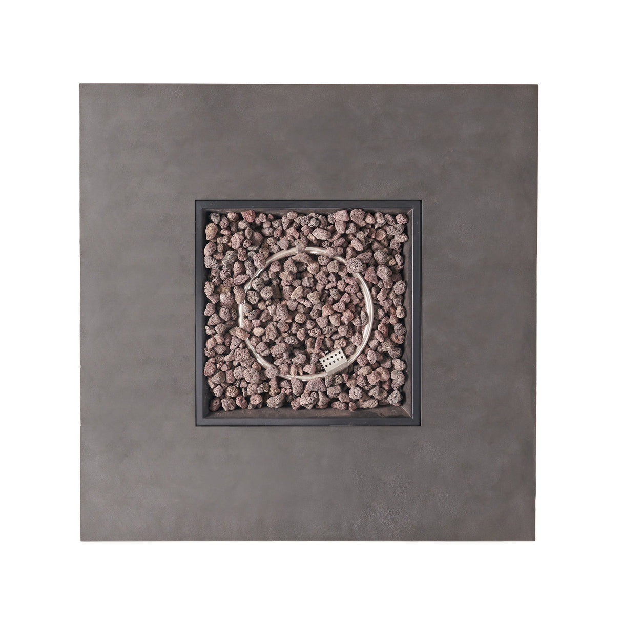 Modern Square Iron Fire Pit 50,000 BTU Stone Gray 39-Inch