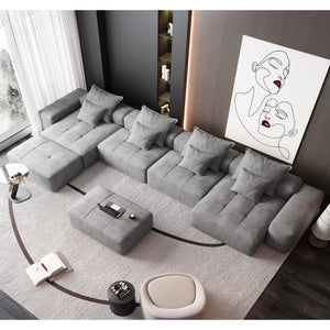 Modern Oversized Modular Sectional Sofa with Pillows - Multiple Colors