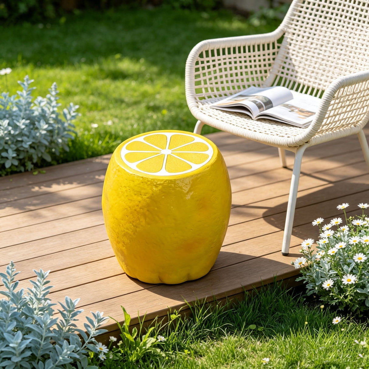 Yellow Lemon Fruit Stool