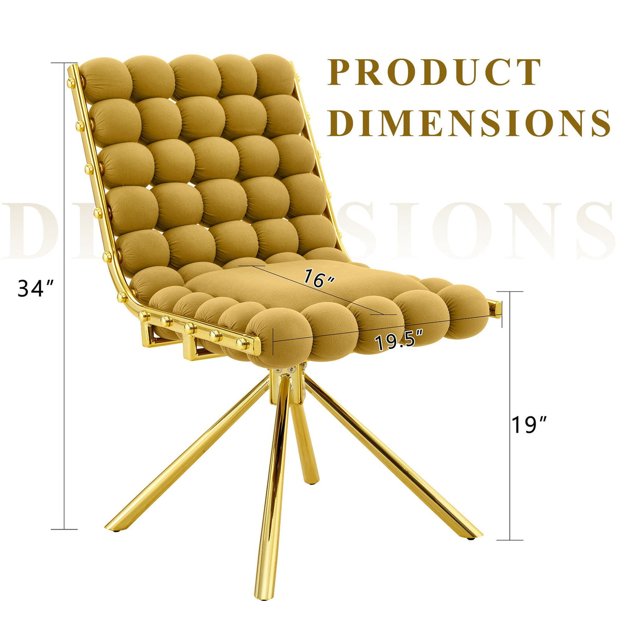 Puffy Bubble Ball Chain Dining Chairs For Dining Room (Set of 2)