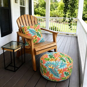 Outdoor Inflatable Ottoman - Tropical Palm Leaves