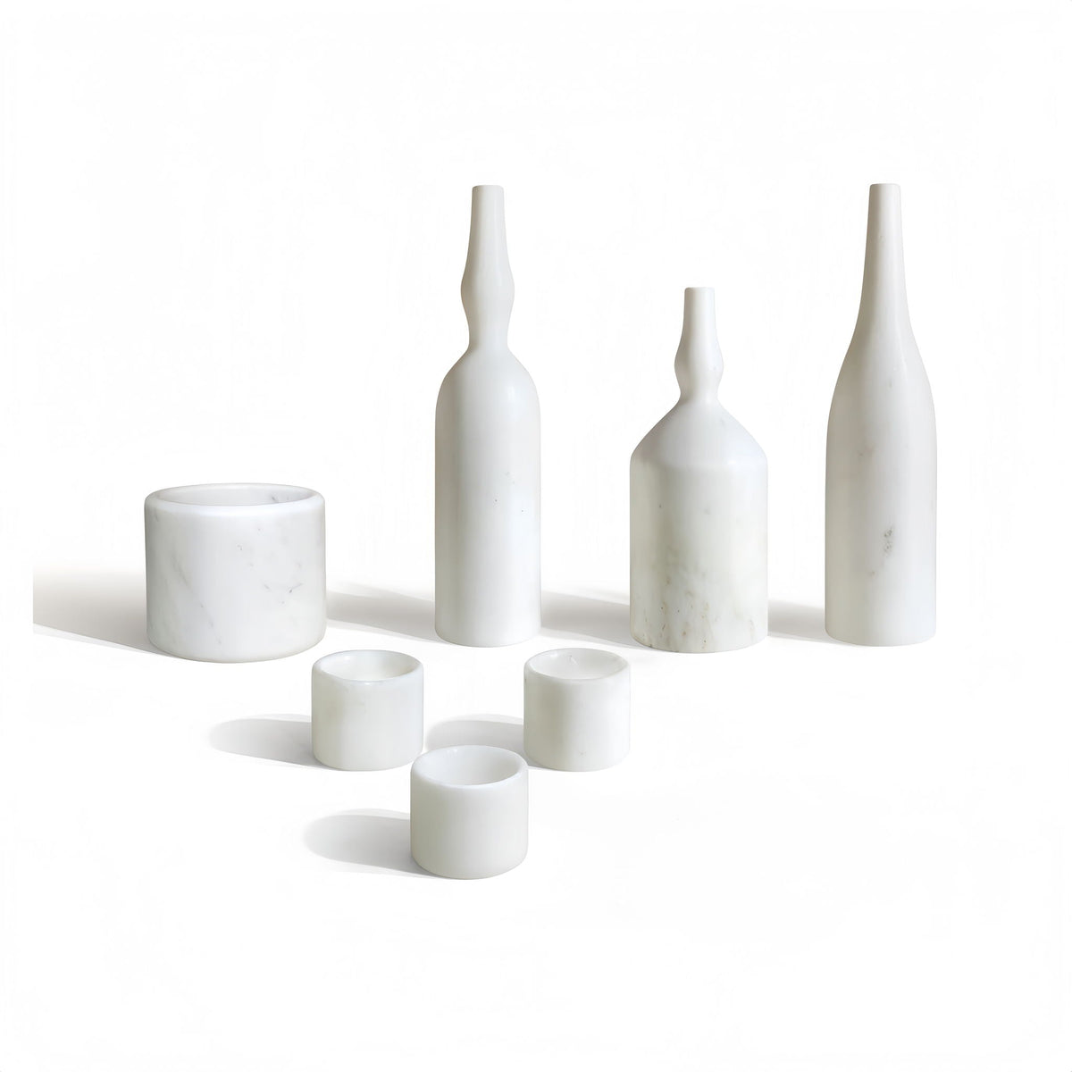 7 Pieces Luxury Natural Marble Living Room Accessories Set