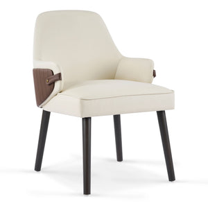 Indoor Dining Chair Set of 2 with Ergonomic Armrests - Beige/Brown
