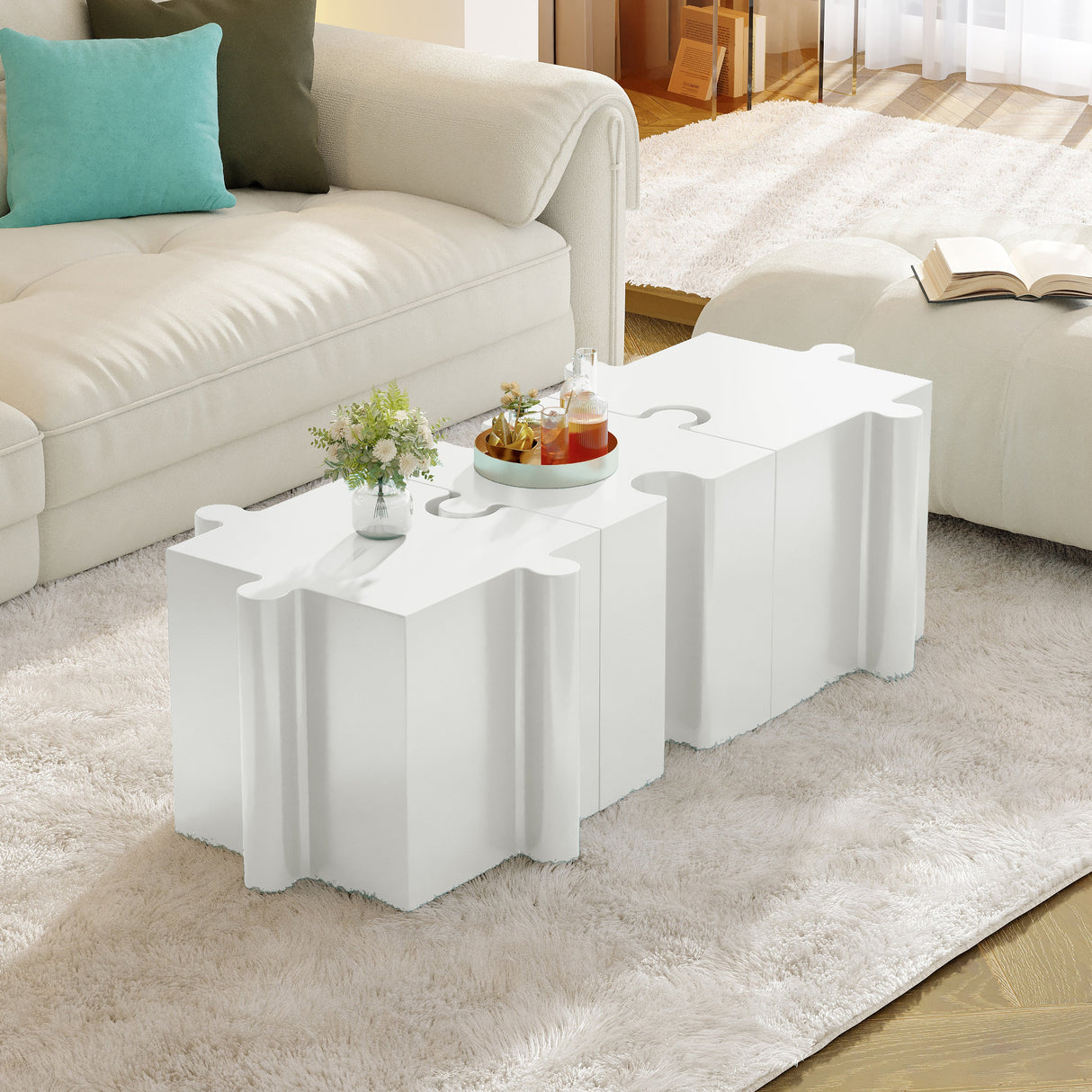 3-Piece Artistic Puzzle Table Set