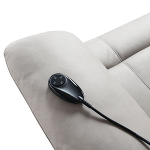 Chriki - Power Motion Recliner With Lift Heating Massage Chair - Beige