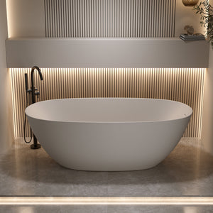 69'' Freestanding Bathtub Resin Stone Soaking Bathtub