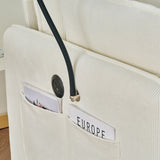 Oversized Chaise Lounge Chair with Ottoman and Storage in Beige