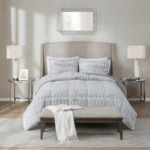 Twin/Twin XL Faux Fur Comforter Mini Set with Hypoallergenic Fill - Grey