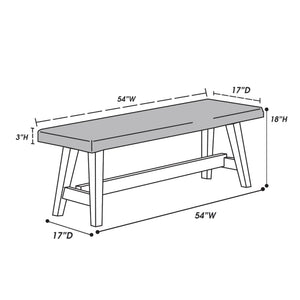 Dining Room Bench - Gray / Gray
