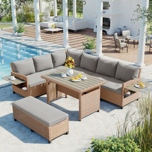 Tomax 5-Piece Outdoor Patio Rattan Sofa Set