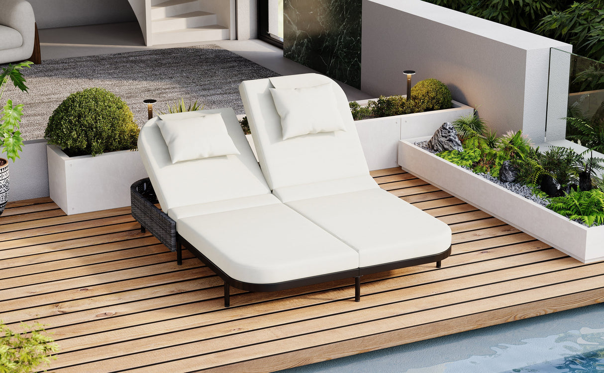 TREXM Outdoor Daybed with Adjustable Backrest