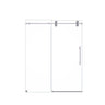 Frameless Single Sliding Shower Door With Clear Tempered Glass
