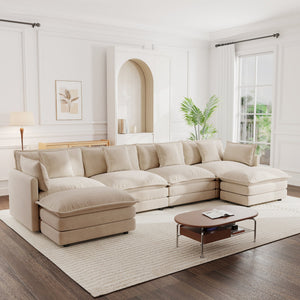 Comfort U Shaped Couch with Reversible Chaise