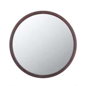 Circle Wall Mirror with Wooden Frame - Black, Light Brown, Dark Brown