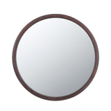 Circle Wall Mirror With Wooden Frame for Living Room