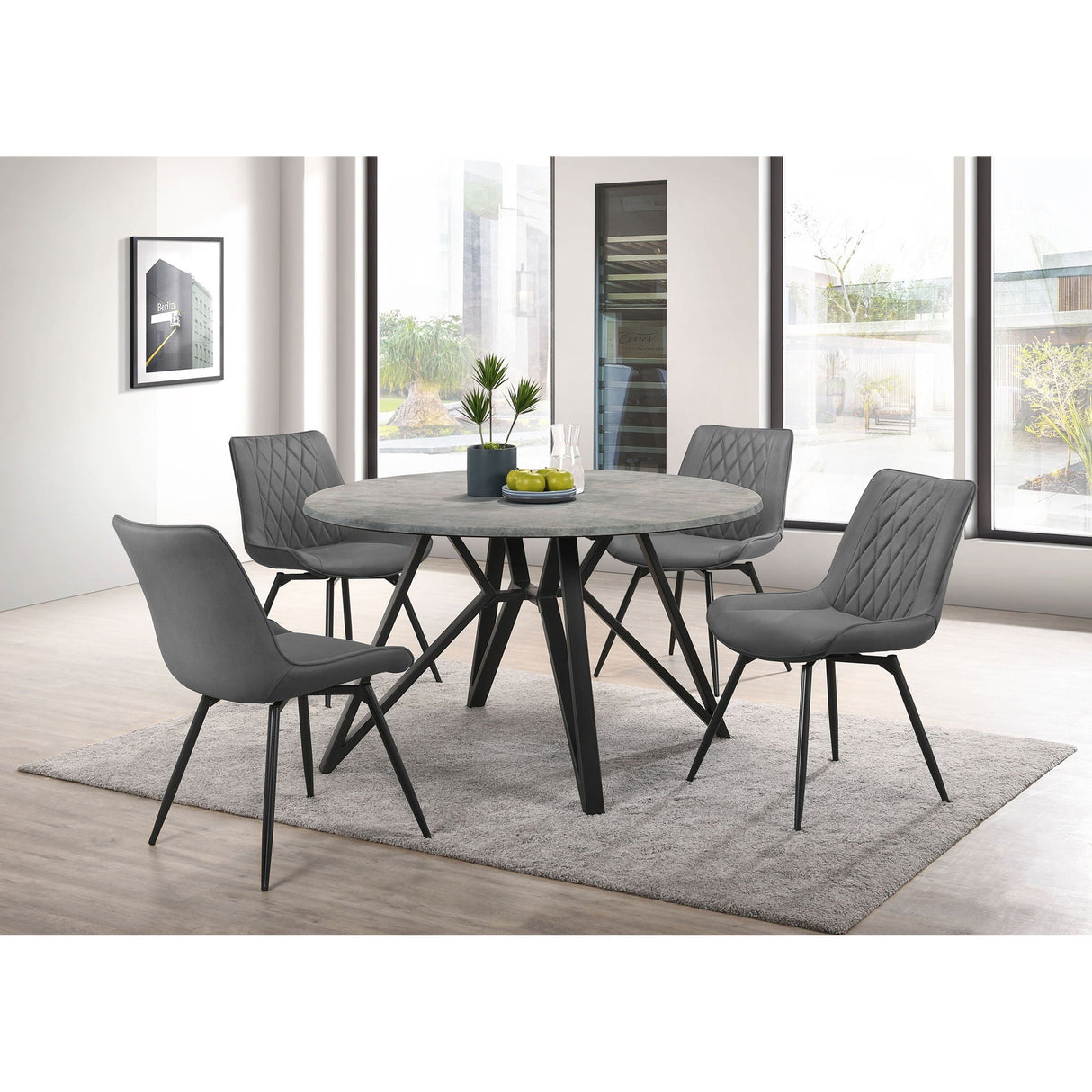 Tufted Swivel Dining Chairs (Set of 2) - Gray