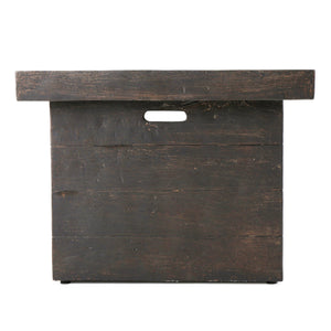 Anchorage 32'' Wood Square MGO Fire Pit Brown - 40,000 BTU