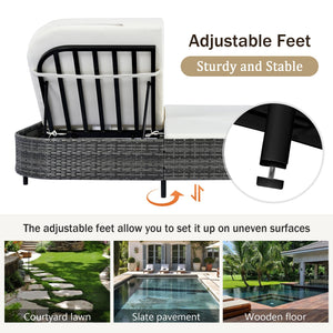 TREXM Outdoor Daybed with Adjustable Backrest