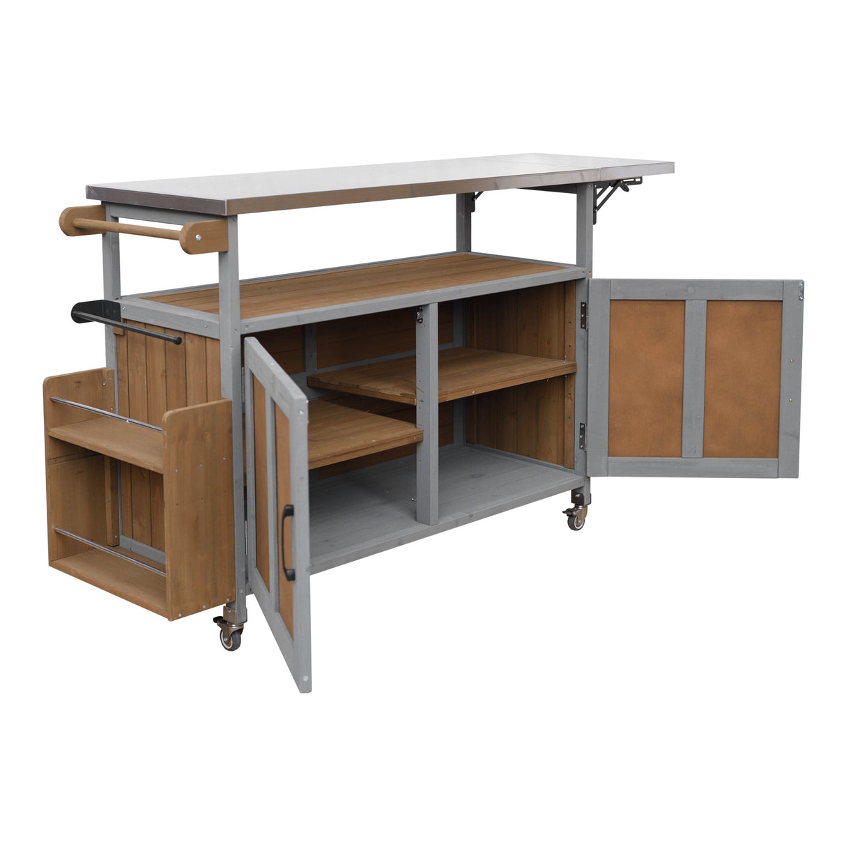 Foldable Outdoor Kitchen Island Patio Mobile Kitchen Cart