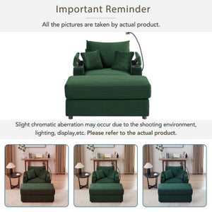 Modern Style Loveseat Sofa Sectional Sofa Couch With Storage Space, A Movable Ottoman, Two USB Ports, Two Cup Holders, A Phone Holder For Living Room