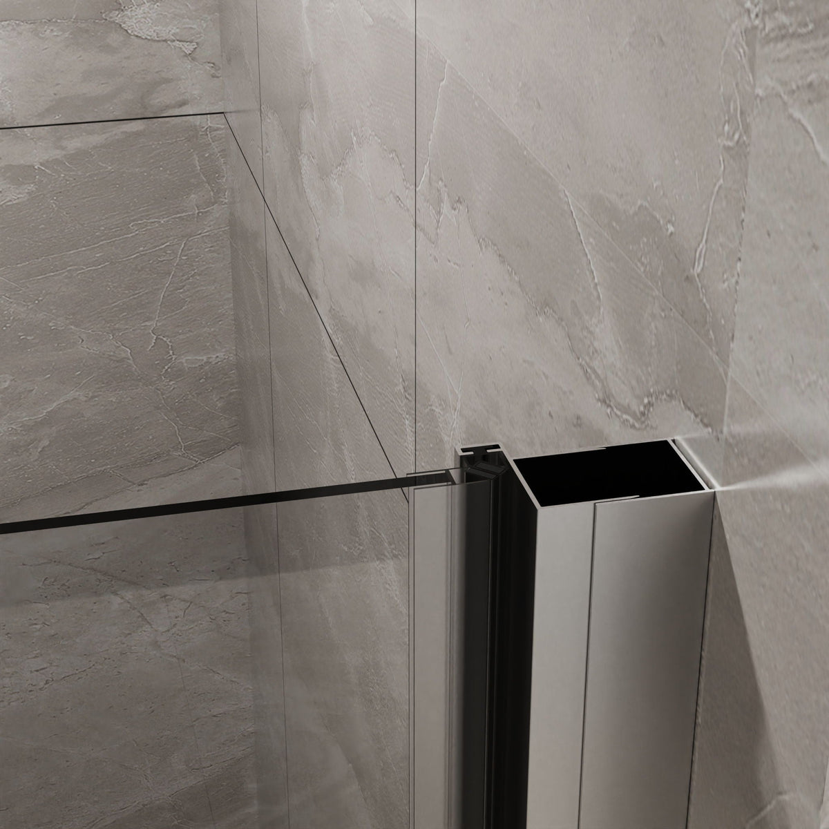 Pivot Shower Door, Tempered Glass, Semi Frameless