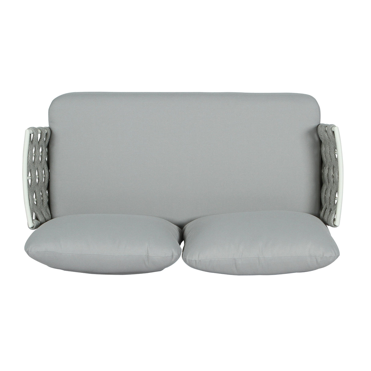 Mariano Steel Loveseat and Table, Off White & Grey