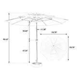 Aluminium 10ft 3 Tier Auto-Tilt Outdoor Patio Umbrella - Light Green