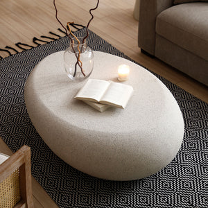 43.31'' Fiberglass Elliptical Coffee Table for Living Room