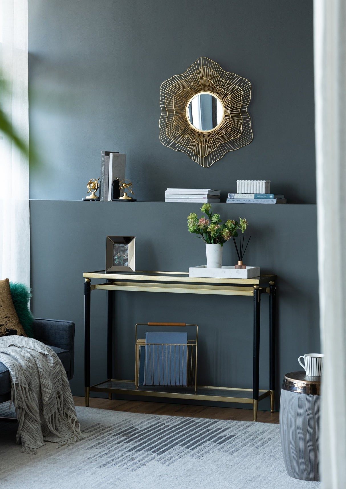 D27x2.4' Metal Mirror, Wall Mounted Mirror Home Decor for Bathroom Living Room