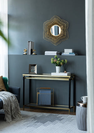 D27x2.4' Metal Mirror, Wall Mounted Mirror Home Decor for Bathroom Living Room