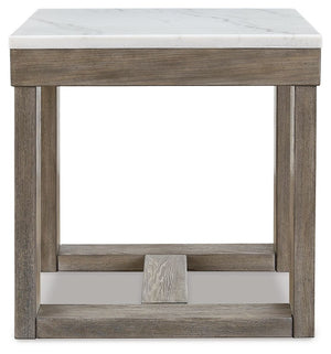 Loyaska - Square End Table - Brown / Ivory