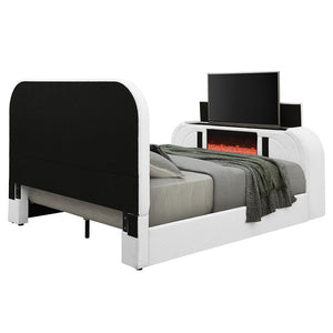 Shelyn - Bed With LED, TV Cabinet, Fireplace & Bluetooth