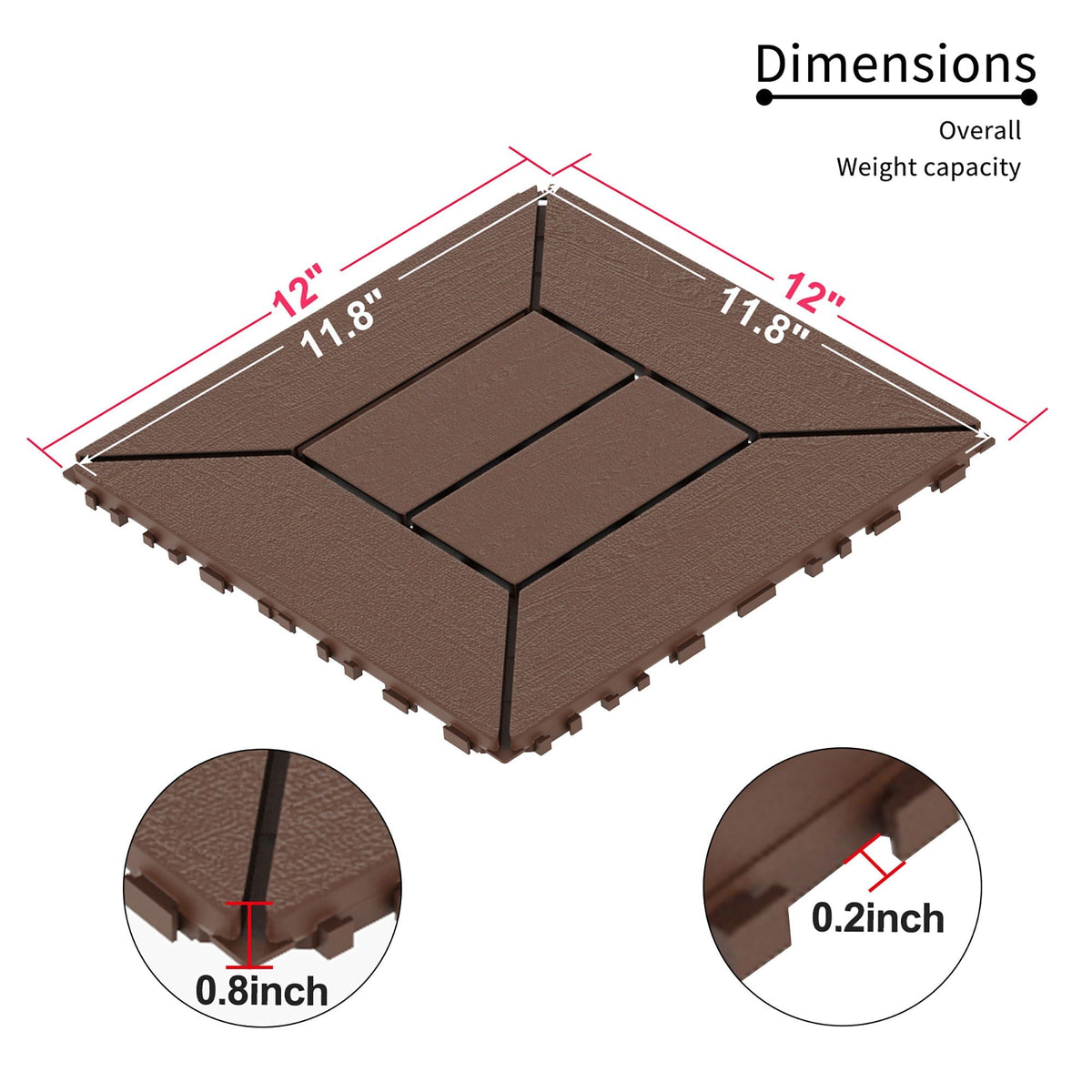 New Style Patio Diy Module Interlocking Decking Tiles, Floor Outdoor And Indoor, Easy And Quick Installation
