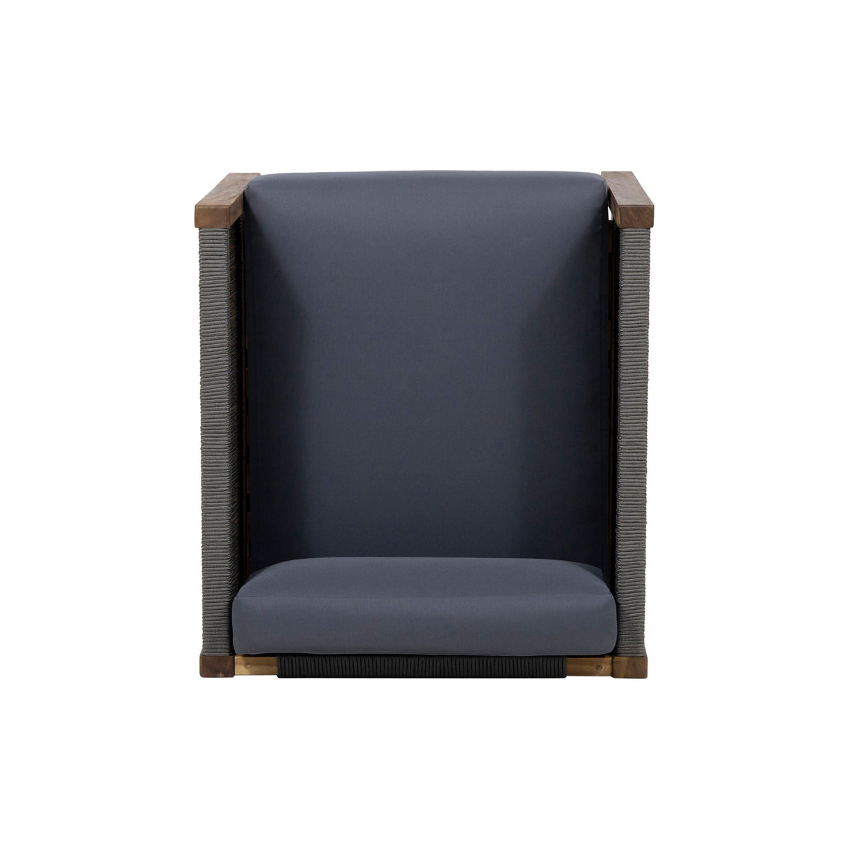 Outdoor Club Chair With Rattan Rope Wave - Dark Gray