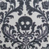 Baroque Skull Damask Accent Pillow – Black & White Day of the Dead Accent Cushion