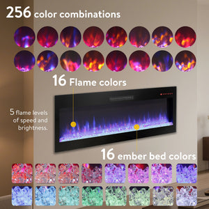 70 Inch Fireplace TV Stand for TVs up to 70" with 60" Smart Electric Fireplace