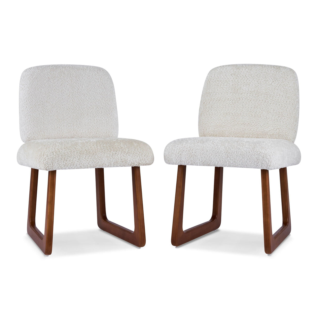 Dining Chair With Curved Legs (Set of 2) - Beige / Brown
