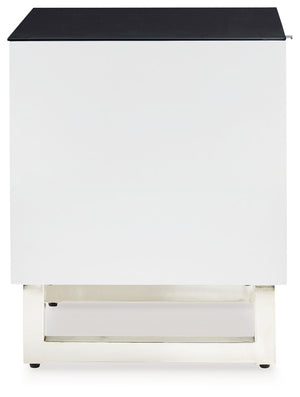 Gardoni - Rectangular End Table - White / Black
