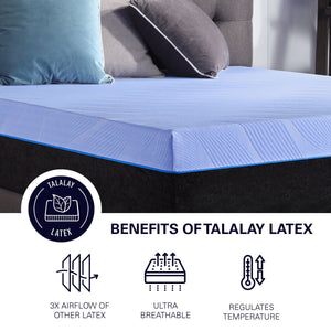 Refresh - 12" Flex Head Latex Foam Hybrid Mattress And Adjustable Base Bundle - Blue - King