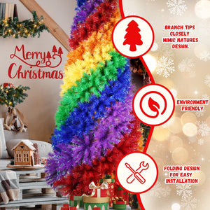7.5ft Rainbow Spiral Christmas Tree