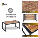 Canton 4-piece Handcrafted Acacia and Woven Rattan Outdoor Seating Ensemble