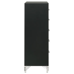 Malcolm - 5 Drawer Bedroom Chest - Black