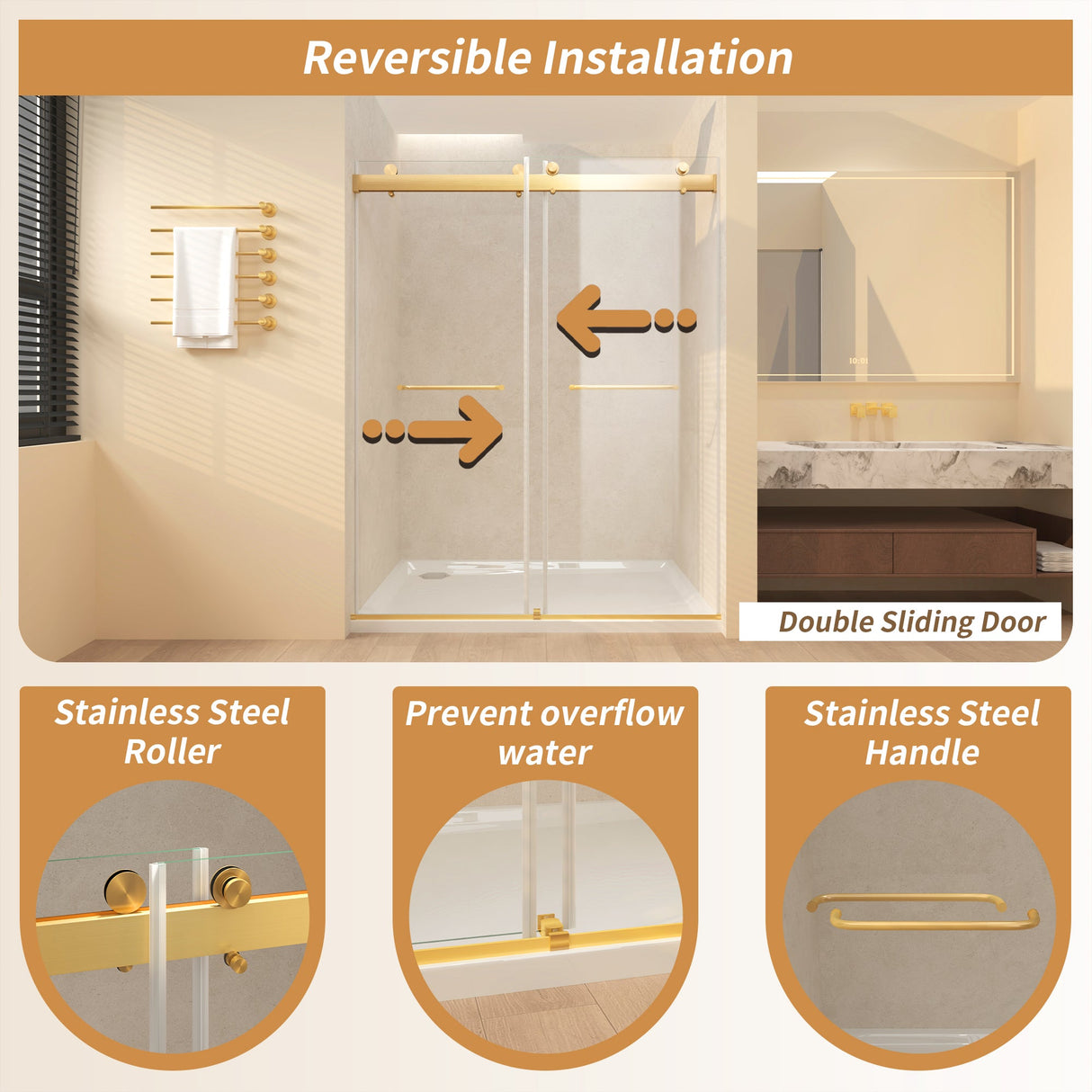 Frameless Sliding Glass Shower Doors
