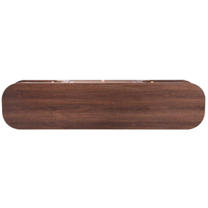 TV Stand For TVs Up To 75'', Cabinet With Drawers And Sliding Doors, Living Room Entertainment Console - Natural Wood / Brown
