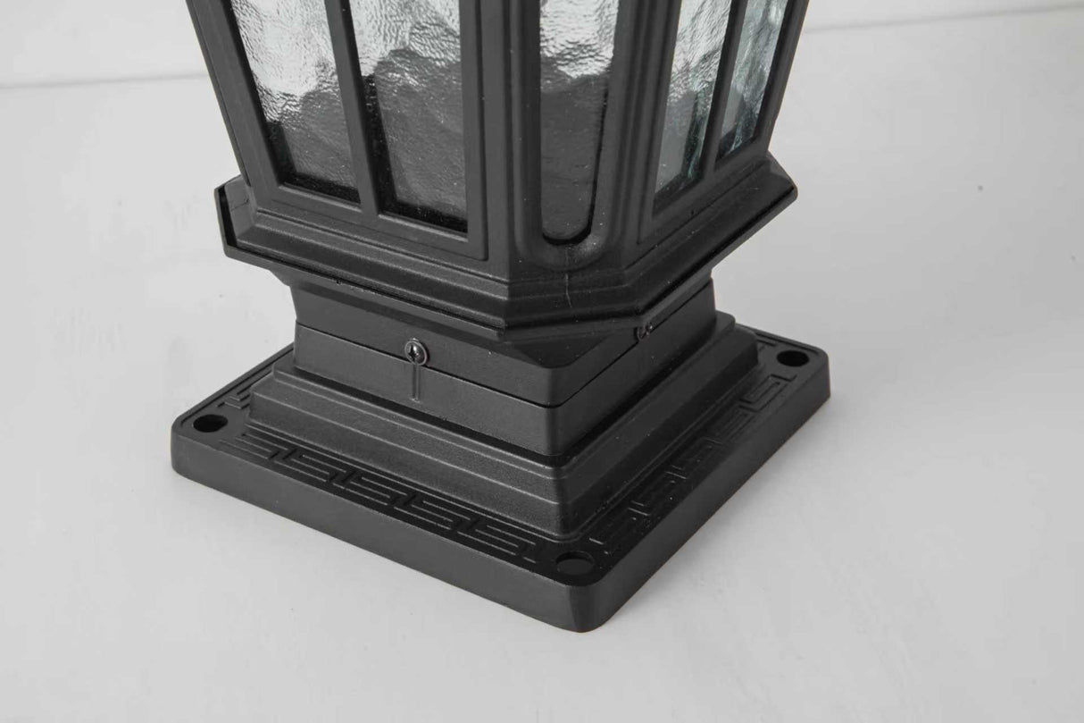 Garden Post Light Black Aluminum Outdoor Column Light