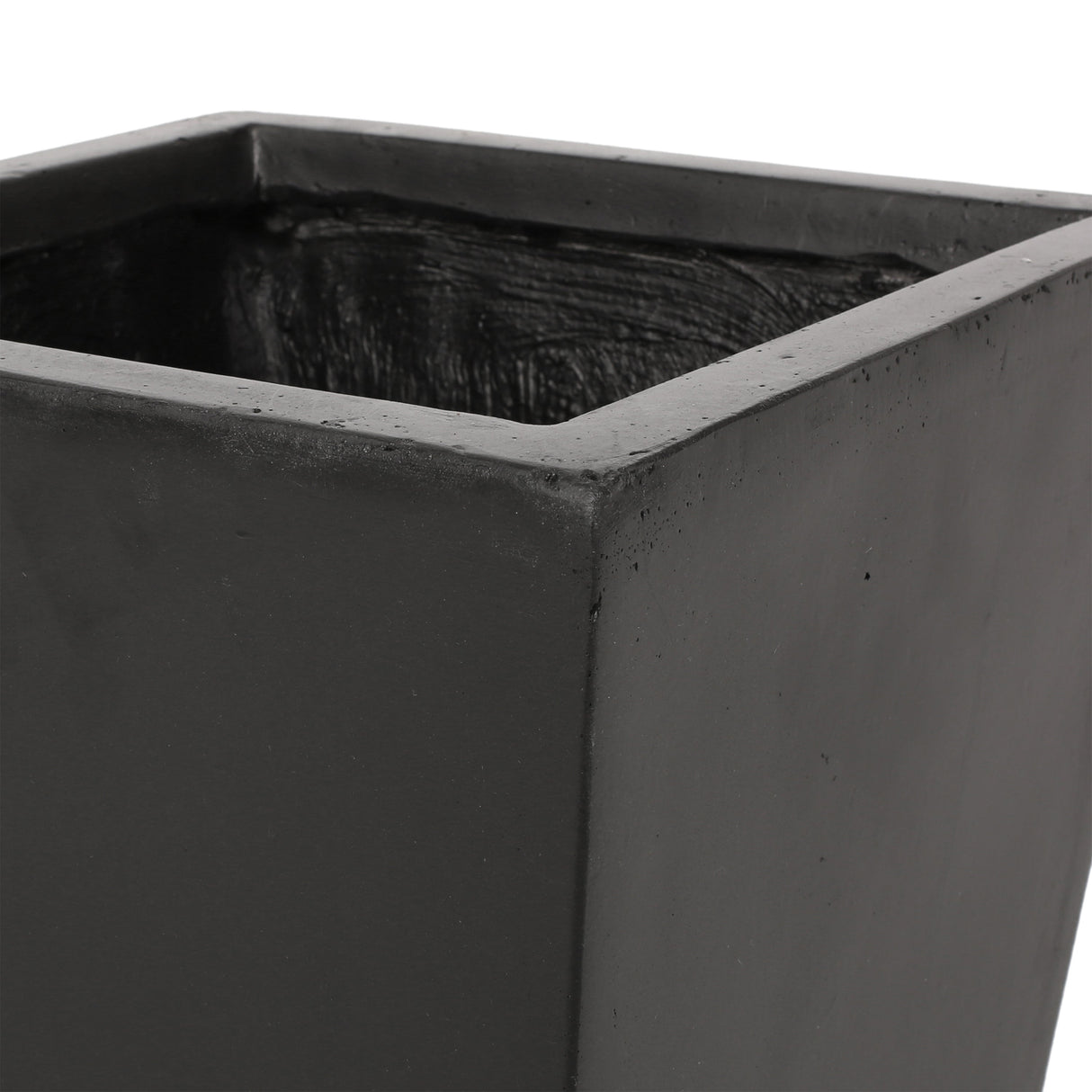 13' Outdoor Modern MGO Small Cast Stone Planter, Black