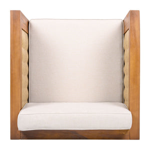Outdoor Club Chair With Wicker Armrest